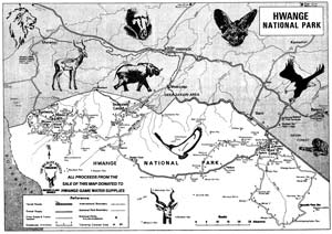 Map of Hwange National Park