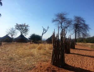 African culture: Traditional Ndebele village - African village, Victoria Falls, Zimbabwe