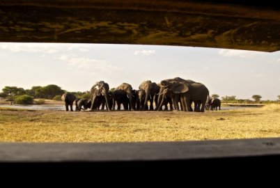 The underground hide at The Hide Safari Camp, Hwange National Park, Zimbabwe