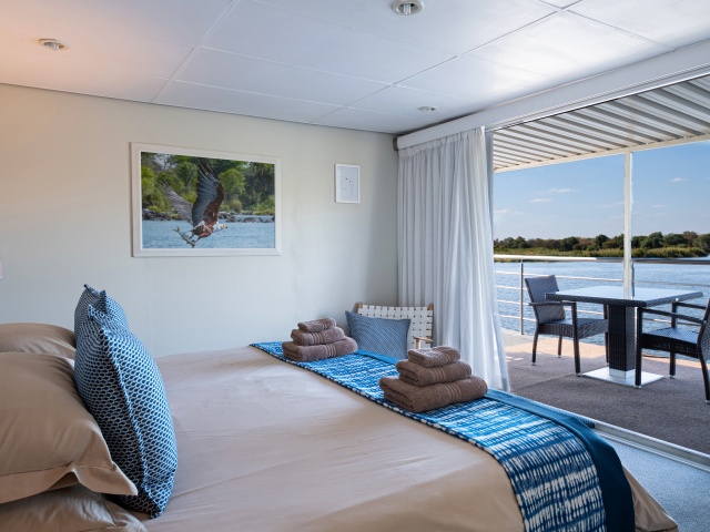 A king room on the Chobe Princess