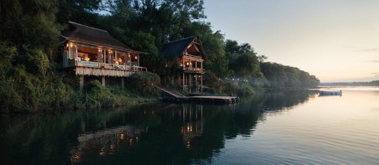 The jetty at Tongabezi Lodge