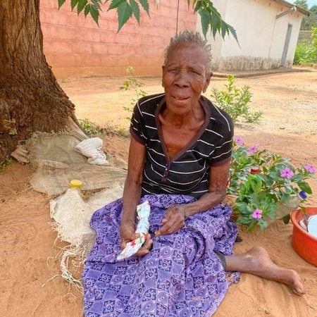 Centenarian at Chinotimba Old People's Home in Victoria Falls, Zimbabwe