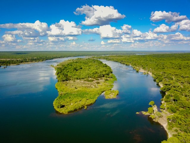 Tsowa Island on the upper Zambezi River